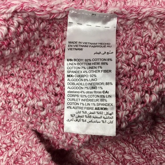Chico's Pink Marled Cotton Linen Blend Loose Knit Sweater - Picture 7 of 9